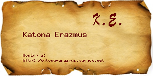 Katona Erazmus névjegykártya